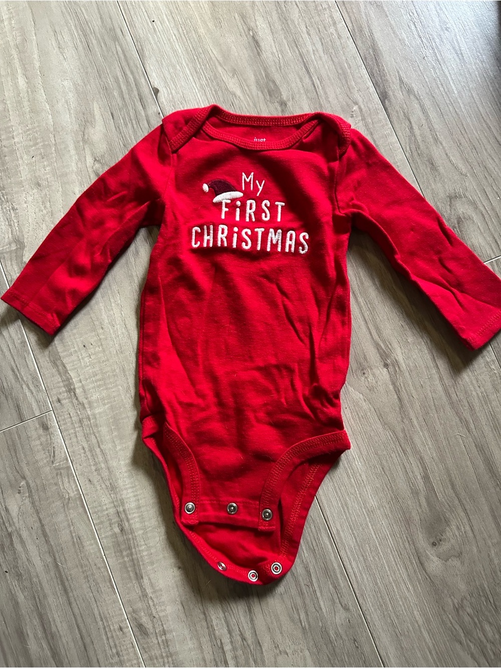 Red 'My First Christmas' Baby One-Piece Bodysuit